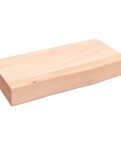 Zidna polica 40 x 20 x 6 cm od neobrađene masivne hrastovine
