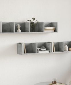 Zidni ormarići 2 kom boja siva betona 99x18x16