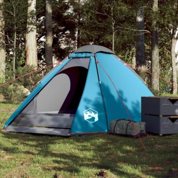 Kupolasti šator za kampiranje za 4 osobe plavi vodootporni
