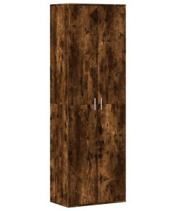 Visoka komoda dimljeni hrast 60x35x180 cm konstruirano drvo