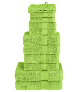 12-dijelni set ručnika zelena boja jabuke 600 gsm 100 % pamuk