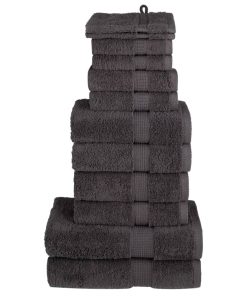 12-dijelni vrhunski set ručnika antracit 600 gsm 100 % pamuk