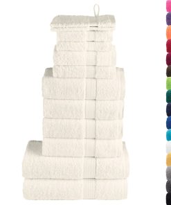 12-dijelni vrhunski set ručnika krem 600 gsm 100 % pamuk