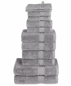 12-dijelni vrhunski set ručnika sivi 600 gsm 100 % pamuk