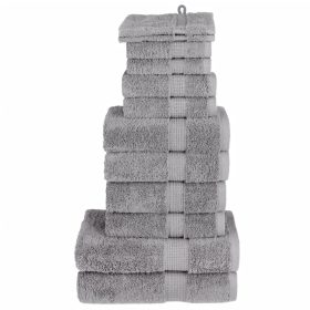 12-dijelni vrhunski set ručnika sivi 600 gsm 100 % pamuk