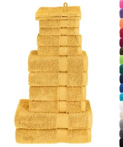 12-dijelni vrhunski set ručnika zlatni 600 gsm 100 % pamuk