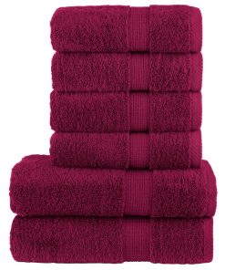 6-dijelni vrhunski set ručnika bordo 600 gsm 100 % pamuk