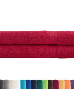 Ručnici 2 kom crveni 100 x 200 cm 600 gsm od 100 % pamuka