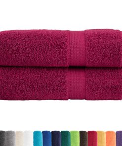 Ručnici za kupanje 2 kom bordo 100 x 150 cm 600 gsm 100 % pamuk