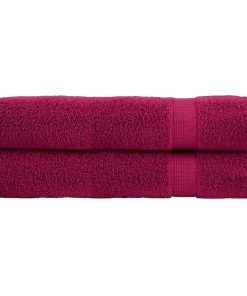 Ručnici za saunu 2 kom bordo 80 x 200 cm 600 gsm 100 % pamuk