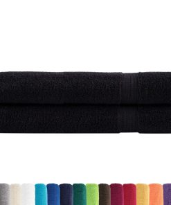 Ručnici za saunu 2 kom crni 80x200 cm 600 gsm 100 % pamuk