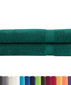 Ručnici za saunu 2 kom zeleni 80 x 200 cm 600 gsm 100 % pamuk