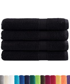 Ručnici za saunu 4 kom crni 80x200 cm 600 gsm 100 % pamuk