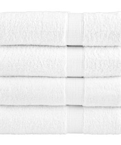Ručnici za tuširanje 4 kom bijeli 70x140 cm 600 gsm 100 % pamuk