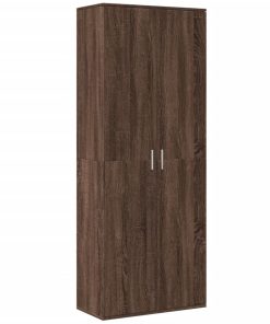 Visoka komoda boja hrasta 70x35x180 cm od konstruiranog drva