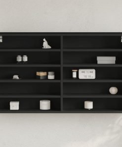 Vitrina crna 100x15x58 cm konstruirano drvo