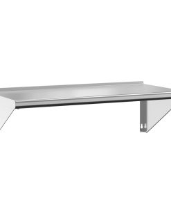 Zidna polica 100 x 45 x 31 cm srebrna od nehrđajućeg čelika