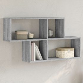Zidna polica siva boja hrasta 100x20x53 cm konstruirano drvo