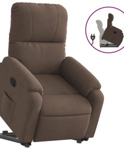 Naslonjač na podizanje smeđi od mikrovlakana