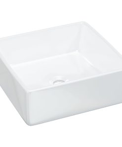 Umivaonik bijeli 37 x 37 x 13 cm keramički četvrtasti