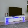 TV ormarić s LED svjetlima bijeli 200x36