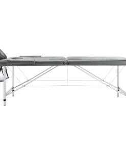 Stol za masažu s 2 zone aluminijski okvir antracit 186 x 68 cm